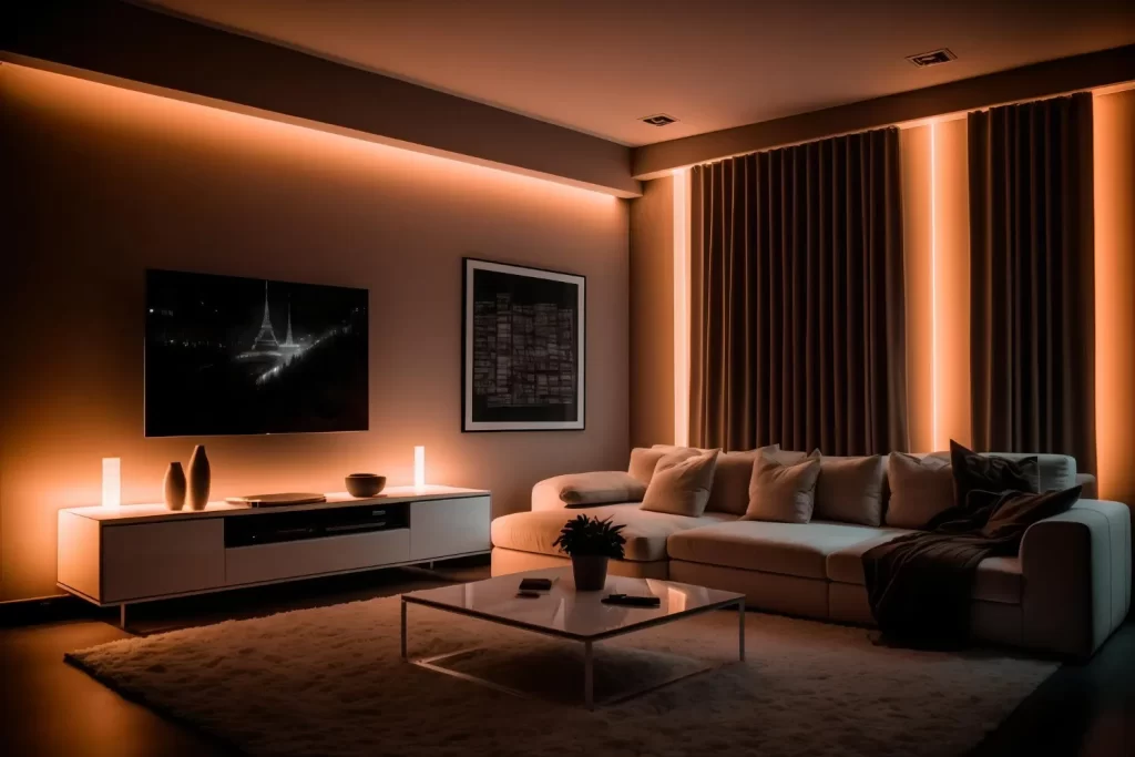 Ambient Lights Living Room Interior.